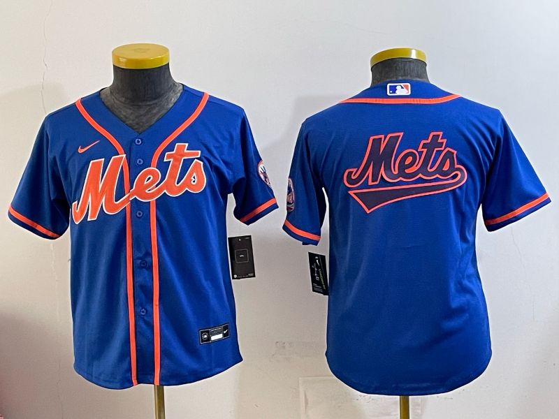 Youth New York Mets Blank Blue Game 2026 Nike MLB Jersey style 004->seattle mariners->MLB Jersey